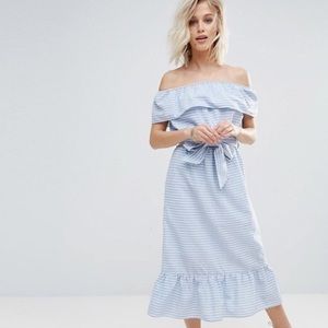 Striped Off Shoulder Summer Dress